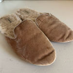 Birdies  The Phoebe tan velvet faux fur mules size 6.5 Photo 0