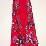 Free People Paint the Sun Slip Dress Red Purple Floral Racerback Dress Size S Photo 3