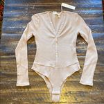 Makers of Dreams Maker of Dreams Ribbed Beige Bodysuit Photo 0