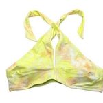 Aerie  Halter Tie-Dye Keyhole Bikini Swim Top Yellow Pink Size S Photo 0
