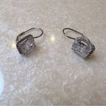 NWT Jtv Sterling Silver White Diamond Dangle Earrings Photo 0