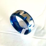 New stainless steel‎ ring size 13 Blue Photo 2