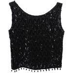 Saks 5th Avenue Vintage Saks Fifth Avenue Black Sequin Jeweled Camisole Special Occasion Size S Photo 4