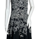 Ralph Lauren Lauren Dress Womens 4 Black White Fit & Flare Dark Floral Flowers Photo 0