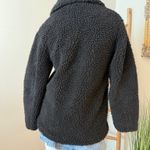 Topshop Black Borg Zip Up Black Teddy Jacket Womens US 4 Photo 5