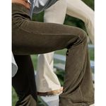 Aerie  Natural Olive Green Pull On Groove On Rib Velour Flare Loungewear Pants M Photo 1