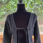 Misdemeanor Women's Vintage Black Suede Blend Open Cardigan Size M Size M Photo 3