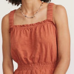 Marine layer  Dylan Smocked‎ Cotton Tank-Baked Clay XL NWOT Photo 0