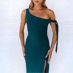Hello Molly NWT  Fashion Standard One-Shoulder Maxi Dress Emerald Green Size 10 Photo 6