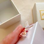 Sterling Silver 925 rose gold chain red & white diamond 19” necklace Photo 5