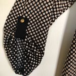 AGENDA Womens Top Size XL Loose Style 3/4 Sleeves Silky Polyester Black Beige Photo 2