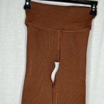 Good American Shine Seamless Leggings Ribbed Brown Size 1/2 Small Medium Ankle Photo 1