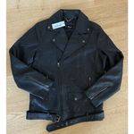 Nasty Gal - Real Leather Boyfriend Biker Jacket in Black Photo 0