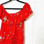 Lost + Wander Off Shoulder Red Floral Midi Flowy Dress Size XL Photo 1