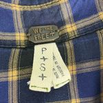 We The Free  Going Back to Harvard Long Sleeve Blue Plaid Flannel Button Top S Photo 6