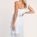 Lulus LuLu’s Forever Be Lt Blue Floral Jacquard Maxi Dress sz small NWT Photo 4