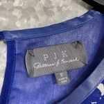 Patterson J Kincaid (PJK) Women's Blue Leather Trim Blouse Photo 3