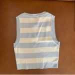 ZARA NWT CROPPED KNIT TOP LIGHT BLUE AND WHITE STRIPED STRIPS Photo 3