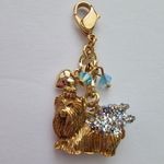 Kirks Folly Infinite Love Yorkie Charm Goldtone Metal Gold Photo 3
