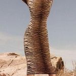 Small Animal Print Long Sleeve Body Con Dress Photo 0