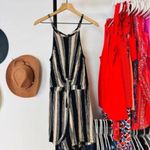 Love Tree High neck striped tie front peephole shorts romper Photo 1