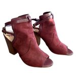 Penny Loves Kenny Penny Love Kenny Maroon Red Suede Strappy Block Heels Size 10 Photo 1