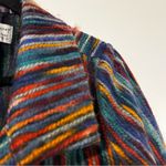 Habitat  Rainbow Stripe Yarn Button Closure Sweater Coat Womens XL Photo 1
