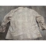 Chico's  Snake Skin Leather-Like Faux Suede Brown Beige Jacket Size 2 - Large Photo 4