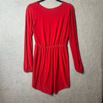Pretty Little Thing Dress Womens 4 Red Slinky Plunge Split Shift Stretch NEW Photo 1