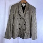 Rena Rowan for Saville Houndstooth Wool Blend Double Breasted Blazer Size 4 Photo 9