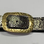 3D metallic and black gold buckle belt NWOT Photo 0