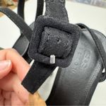 ASOS Black Suede Leather Strappy Chunky Heels Womens 8 Peep Toe Classic Preppy Photo 8