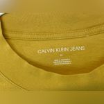 Calvin Klein Bright Yellow Logo Sweatshirt Cotton Cropped Long Sleeve Tee Size M Photo 5