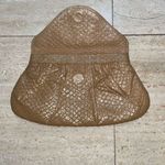 Lauren Merkin  NYC GOLD EMBOSSED SNAKESKIN  FAUX‎ LEATHER SMALL CLUTCH BAG Photo 6