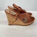 Diane Von Furstenberg ‎ Sylvia Suede Wedge Sandals in Brown Size 8.5 Photo 6