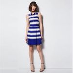 Milly for Design Nation Poplin Placket Pleated Woven Stripe Dress, 4 Photo 11