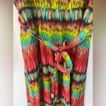 Nordstrom Presley Skye Silk Wrap Dress Women’s XL Belted Vibrant Rainbow Ikat Print Boho Photo 4