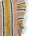 THML  Ruffle Sleeve Striped Cotton Top with Fringe Hem Size S Boho Festival Style Photo 2