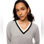 CeCe - Deep V Contrast Trim Sweater Size S Photo 3
