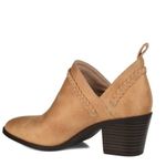 Journee Collection Sophie Braided Strap Bootie, Block Heel, Tan, Size 11, NWT Photo 3