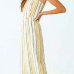 Forever 21  wide leg linen blend earthy bohemian chic jumpsuit/romper NWT SM Photo 3