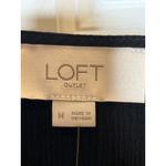 Loft  NEW Medium Black V Neck Long Sleeve Faux Wrap Peplum Shirt Drawstring Waist Photo 6