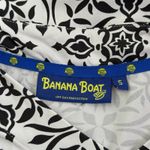 Banana Boat Women’s Dress Small Black White Floral Short Flutter Sleeve UPF 50 Photo 4