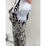 ORIGINAL MILLY OF NEW YORK Size 4 NAVY BLUE WHITE CHAIN STRAP Short DRESS Photo 13