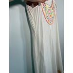 Global Desi Boho Neon Embroidered White Shift Dress XXL Made in India Photo 5