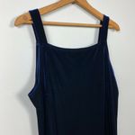 Finesse Gown Maxi Dress‎ 2X Rhinestone Embellished Velvet Square Neck Navy Blue Photo 1