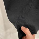 Y2K Lillie Rubin black ribbed silky trim bow asymmetrical sleeveless sweater top Size L Photo 5