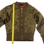 ZARA Women Satin Green Quilted Bomber Jacket Size XS Photo 7
