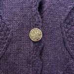 Jantzen Vintage Cardigan Hand Embroidered Purple Cottagecore Size Large Photo 5