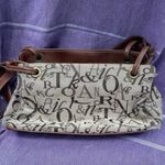 Sag Harbor  Handbag Purse Brown with Faux Leather Trim & Letters Design Photo 2